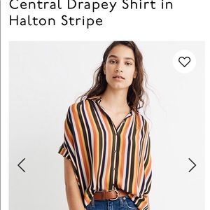 Madewell Central Drapey Shirt in Halton Stripe